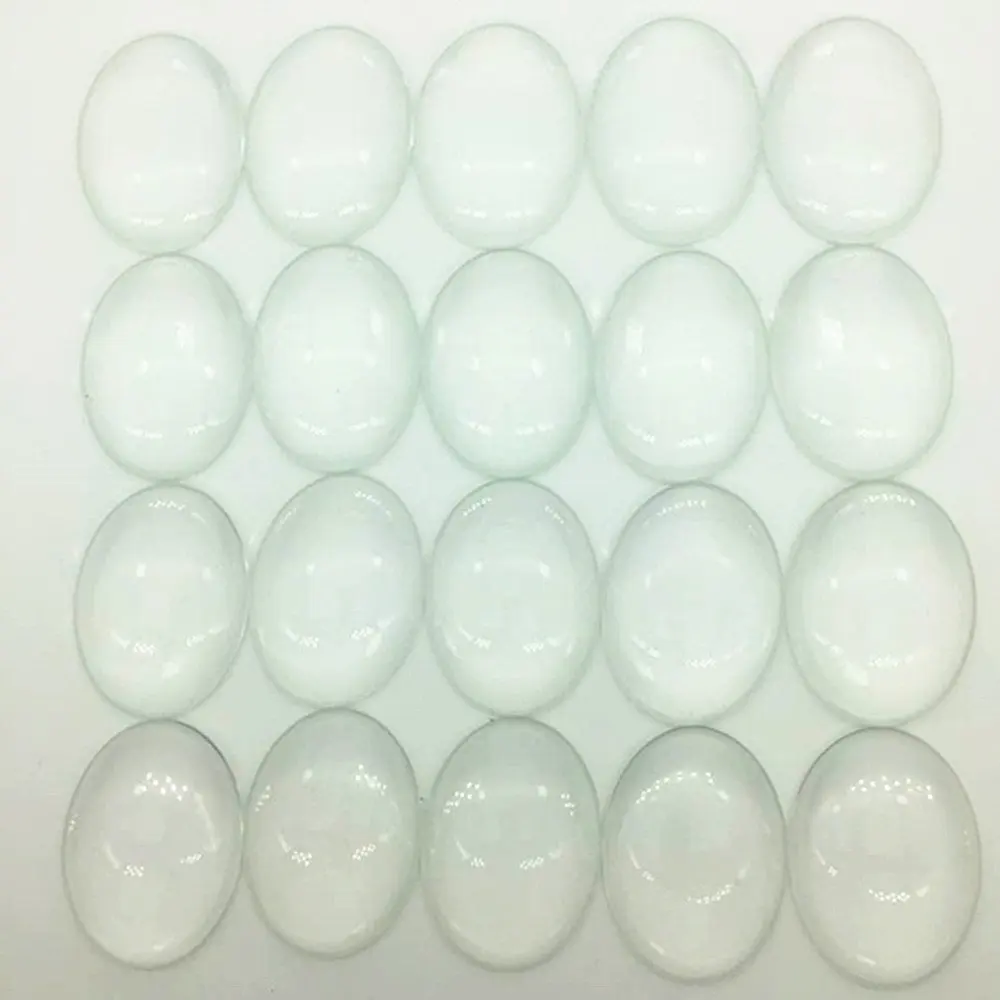 Dome Pendant Cab Clear Magnifying Cabs 30x40mm IGOGO 20 PCS Glass Oval Cabochons