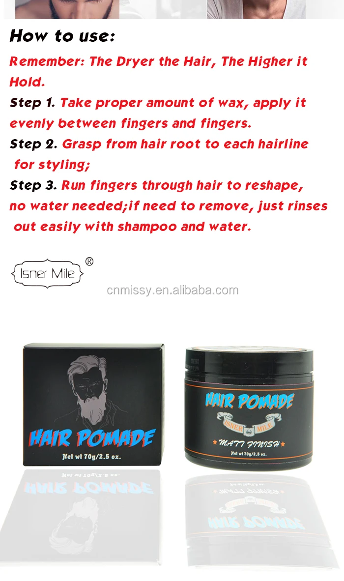 OEM/ODM Mens Matt Finish Strong Hold Thickened Modern Hair Styling Pomade Paste Clay Mud Cream Wax