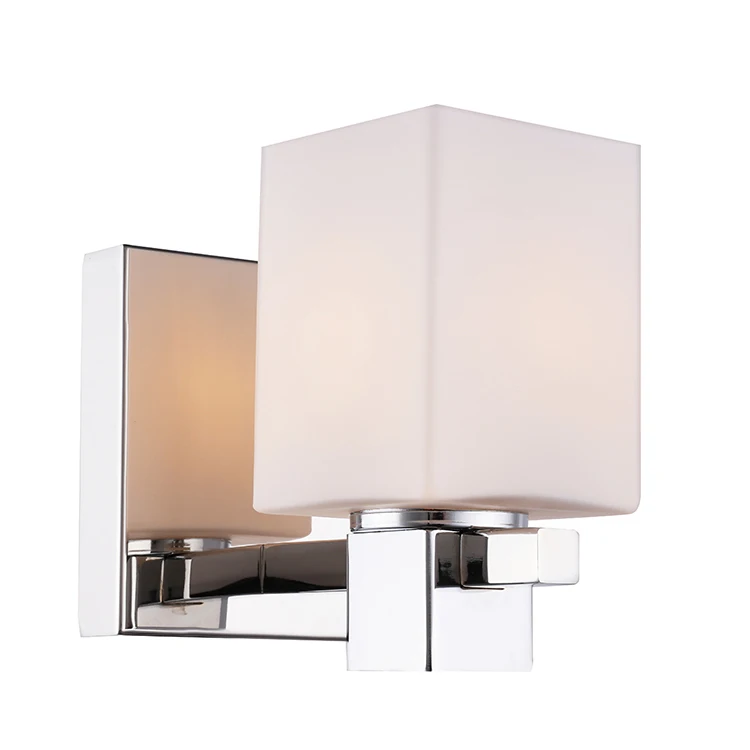 Nice lighting Modern G9 decorative chrome wall sconce light metal fabric shades hotel bedside wall lamp square