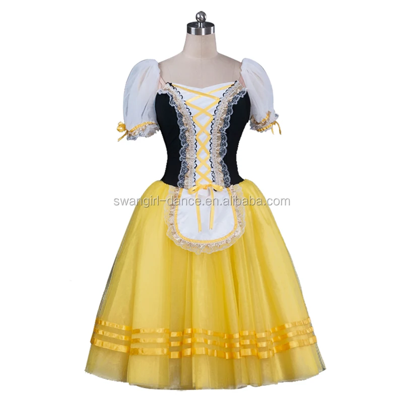 

wholesale yellow giselle show costumes performance lyrical long ballet tutu dresses dance stage costumes BT9079, Photo color.