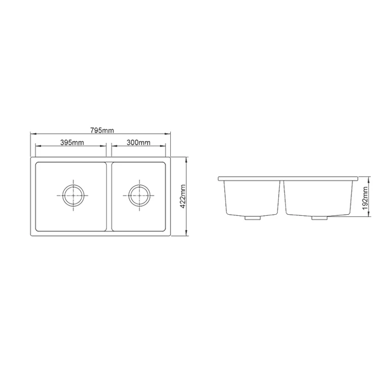 31 inch luxury heat resistant granite undermount double kitchen sink