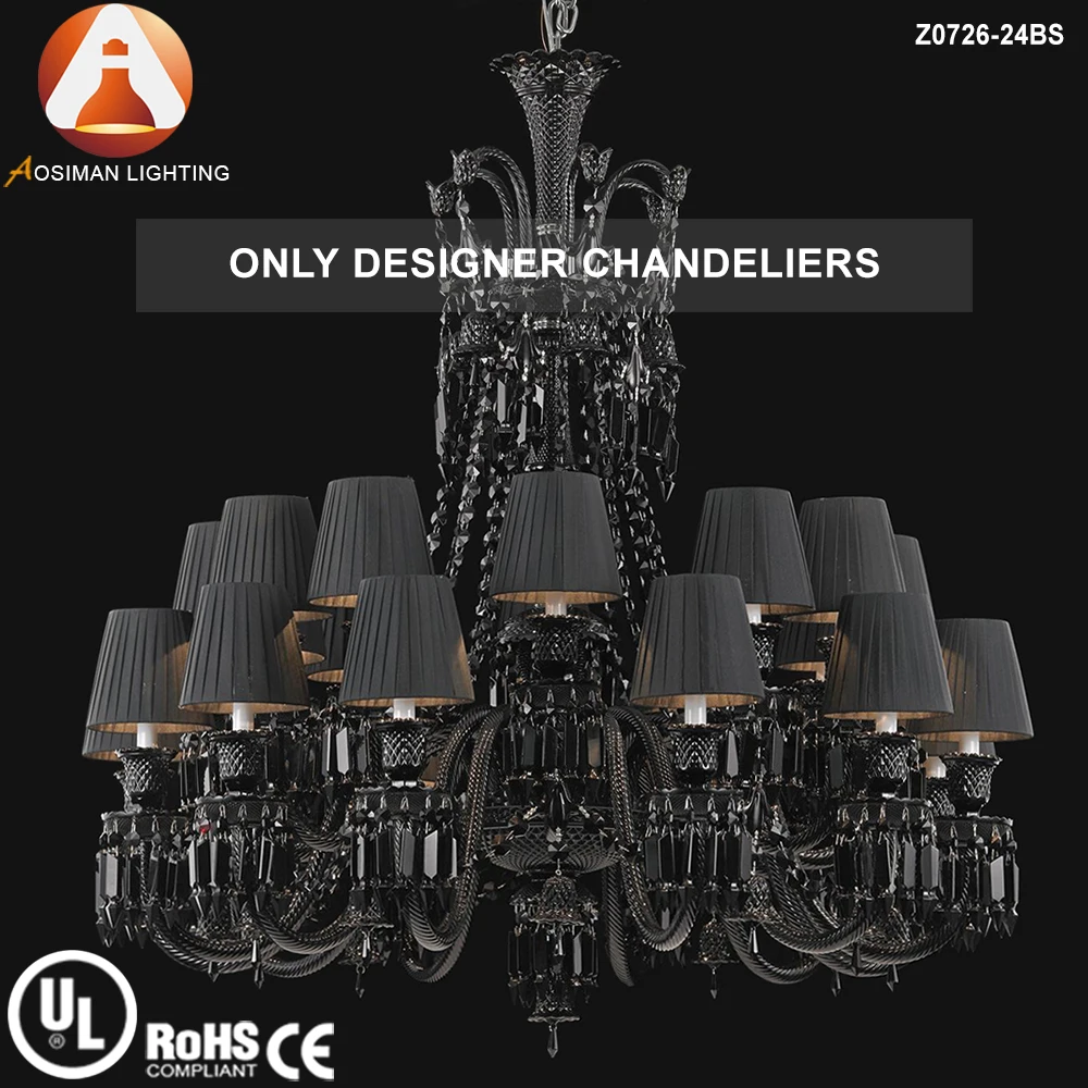 Baccarat Classical 24 Light Black Crystal Chandelier With Lampshade Baccarat Classical 24 Light Black Crystal Chandelier With Lampshade On Alibaba