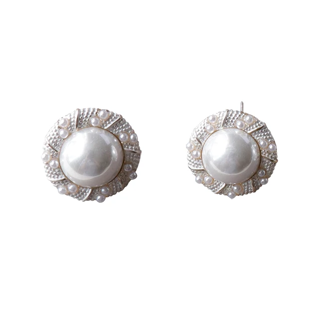 

Juhu Pearl Earring Za style Round white Stud Earring for women Wholesale, Colorful