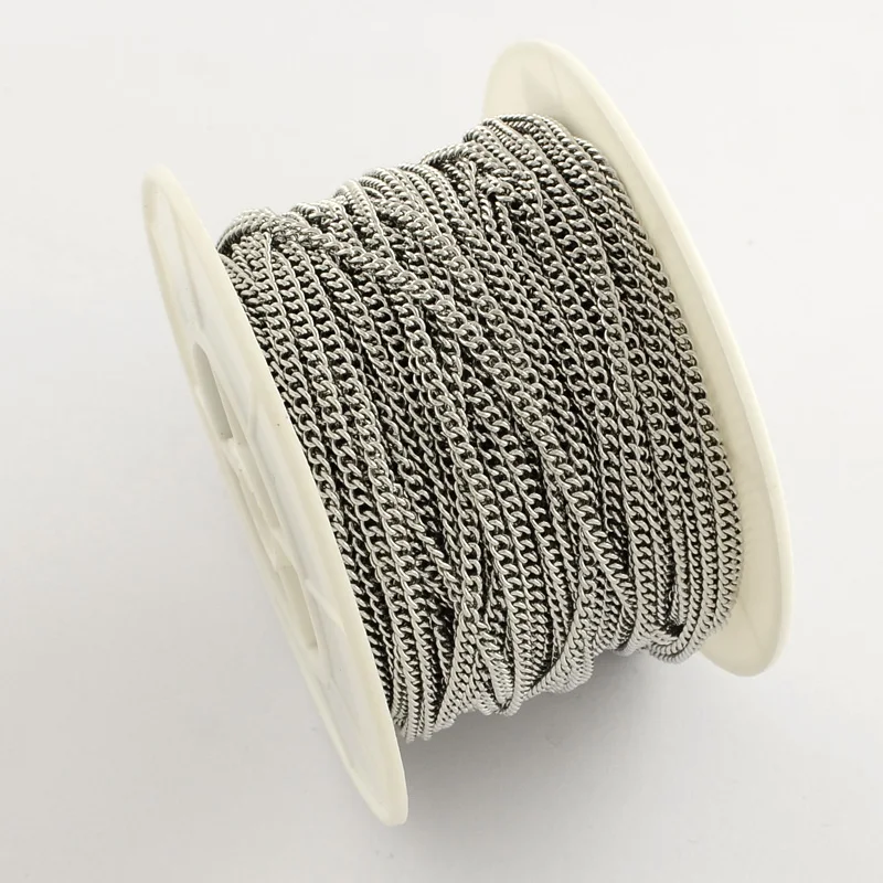 

PandaHall 1 Roll Stainless Steel Twist Chain of Necklaces, Stainless steel color