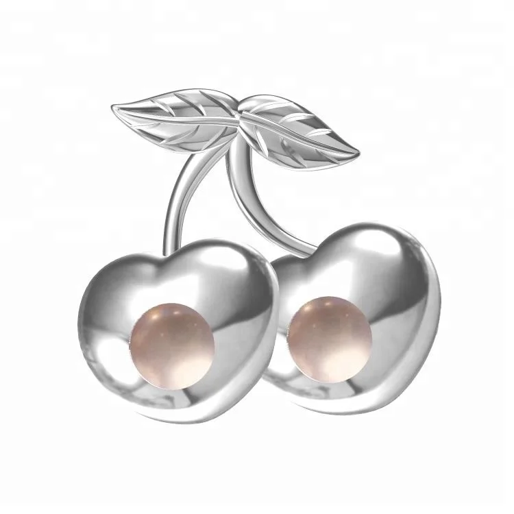 

double cherry pearl cage openable cage charm 925 sterling silver pendant, N/a