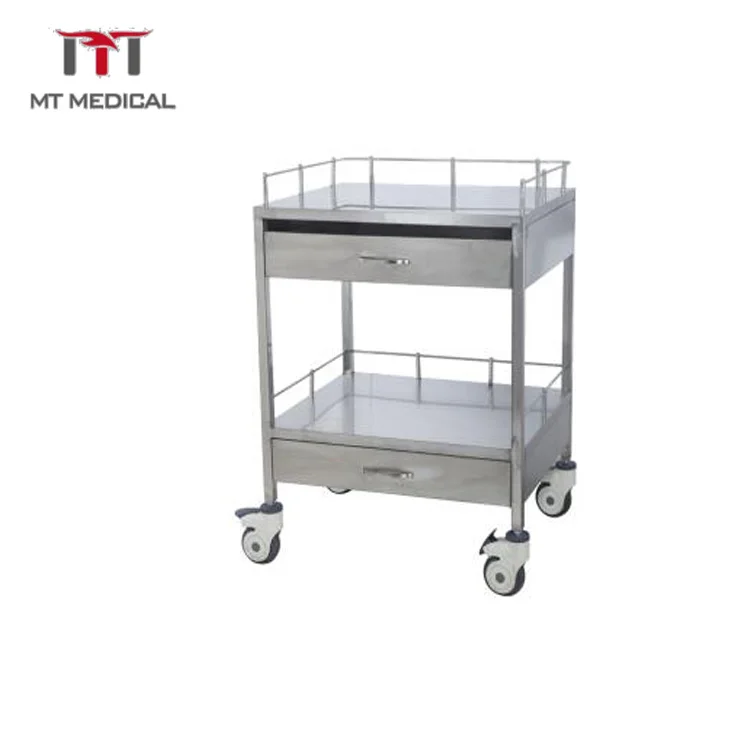 Medical Hospital Cleaning Laundry Two Buckets Moving Trolley Garbage Sorting Vehicle Cart