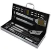 16 pcs stainless steel hollow handle barbeque tool set