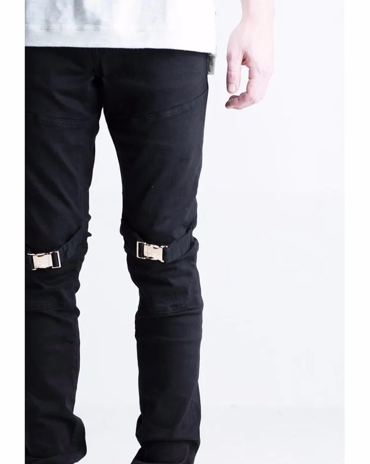 black jeans with buckles