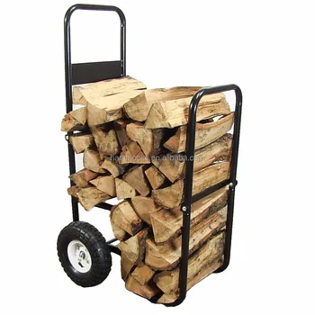 Outdoor Garden Portable Foldable Steel Firewood Log Cart Fireplace
