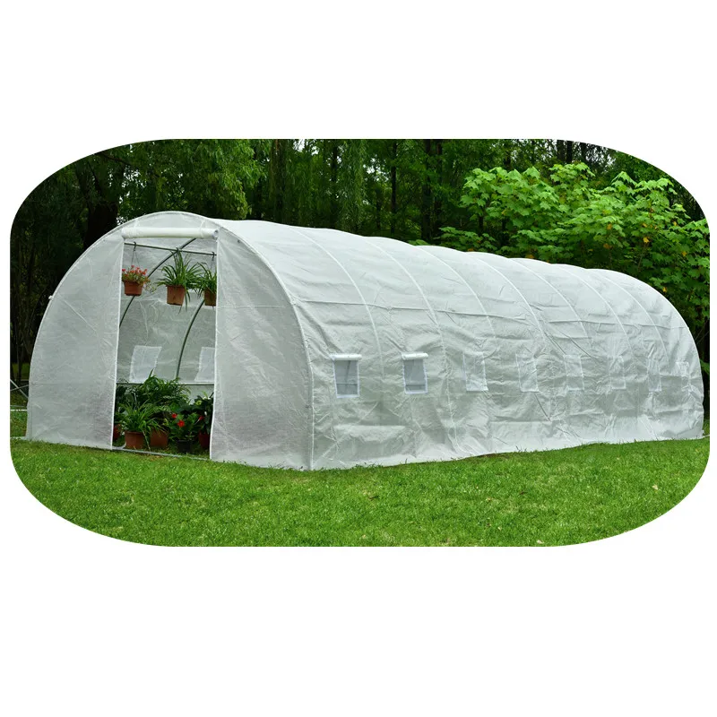 

Galvanized greenhouse tunnel greenhouse chinese green house supplier 8x3x2m, Green/white