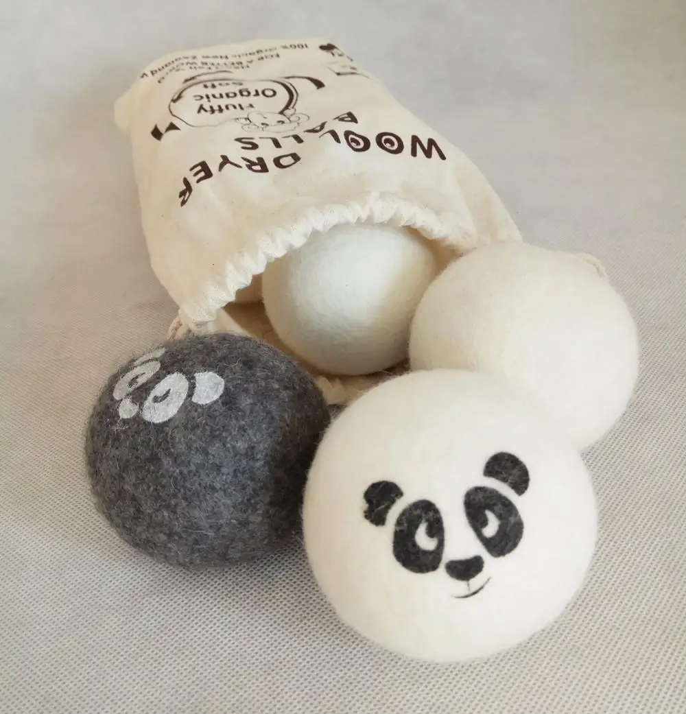 

2019 amazon New trending organic logo wool laundry balls 100% handmade High quality XL 7-7.5cm sheep dryer balls, Customized color