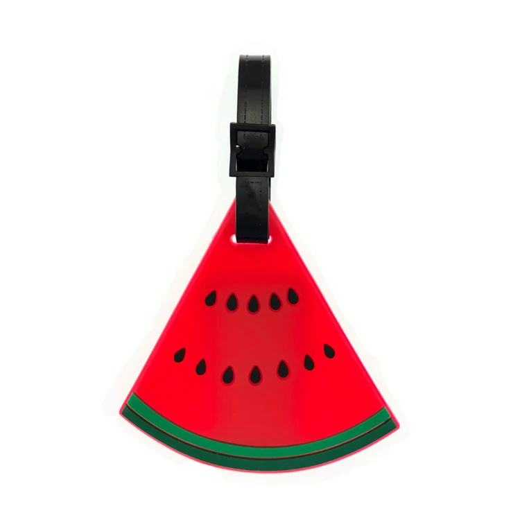 

Watermelon silicone travel luggage tag fruit travel luggage tag, Red