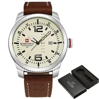 

2017 NAVIFORCE 9063 Men Military Sports Watches Men's Quartz Date Clock Man Leather Wrist Watch
