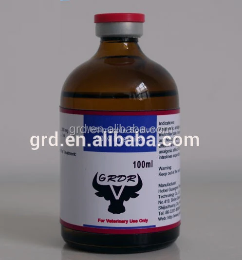
Antipyretic Drugs Analgin/ Metamizole Sodium Injection 50% for Animals Pain 
