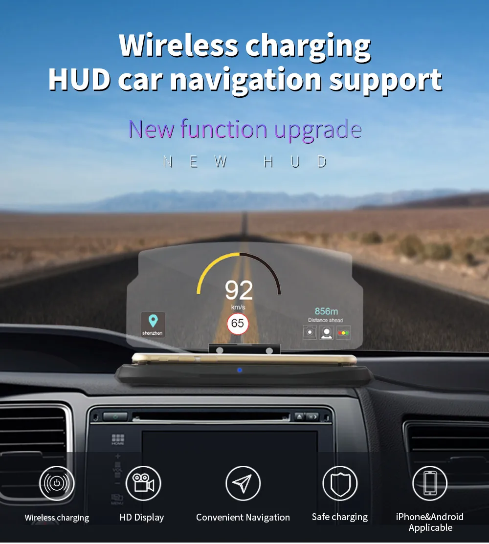 etc. Samsun Huawei Wireless Car Charger QI Fast Car Wireless Charging Mount Head Up Display Mobile Phone Bracket Navigation Compatible with iPhone etc. Samsun Huawei Wireless Car Charger QI Fast Car Wireless Charging Mount Head Up Display Mobile Phone Bracket Navigation Compatible with iPhone