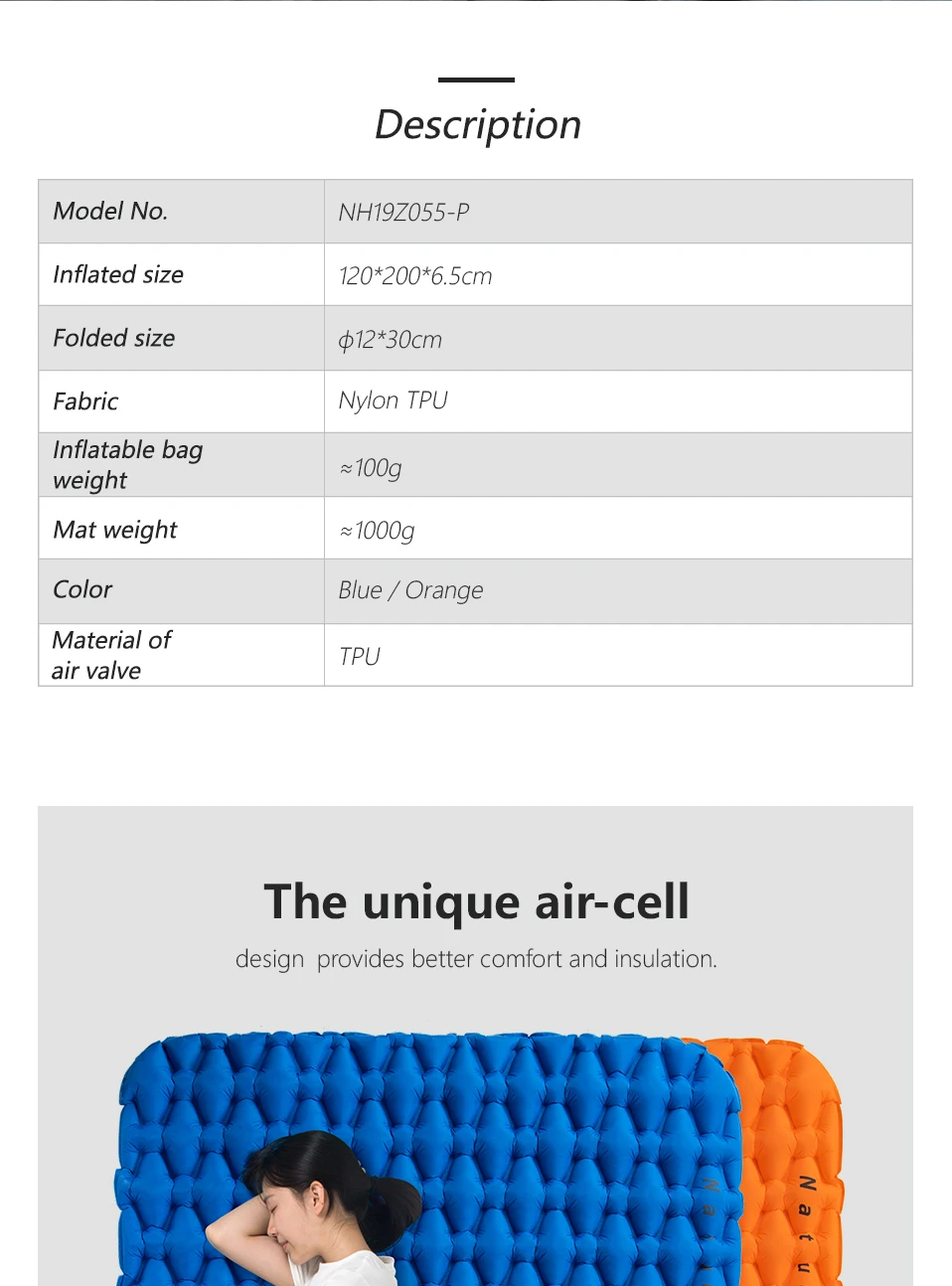 Naturehike Air Mattress Self Inflating Mattress Camping Mattress Travel Inflatable Mat Sleeping Pad Single Double Camping Mat Tent Mattress I.1057614758 - View #2