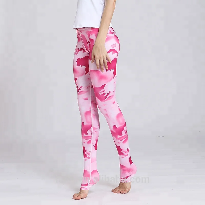 

2018 New Digital printing thin compressed sportswear running training clothes yoga pants, 10 colors