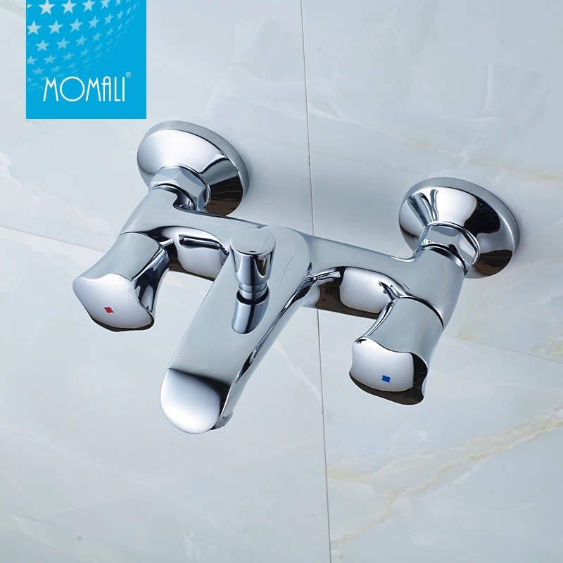 Bathtub Shower Faucet Double Handle Shower Mixer Wall Tap Buy Bathtub