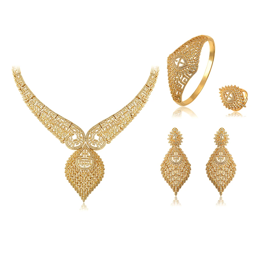 

set-158 xuping fashion luxury style jewelry set bridal gold set