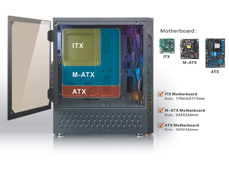 Wholesale Rtx 3080 Case Aluminum Computer Case Abs Panel With Fan Power