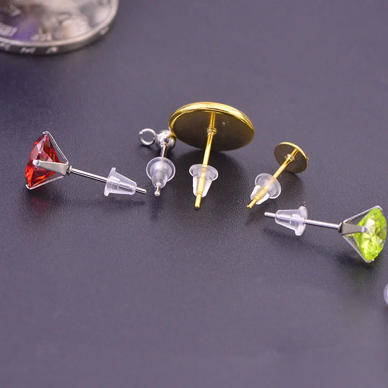
New hat-shaped ear plug hypoallergenic transparent earring lock 