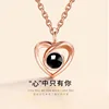 2019 New Fashion Rose Gold Silver Just You In My Heat Necklace Memory Projection Pendant Wedding Letter Necklace Style2