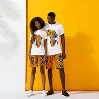 

2019 African Men's Shorts Suit 2-Piece Clothing Set 100% cotton african wax prints fabric