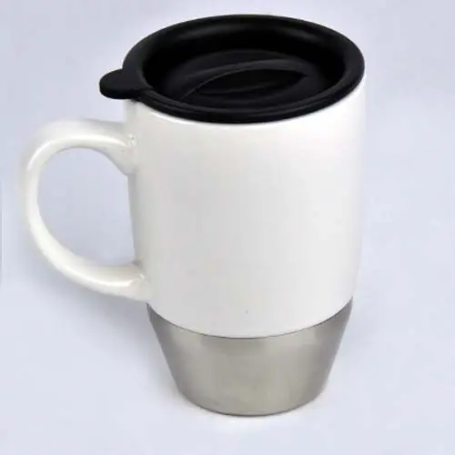 15oz Ceramic Travel Mug With Stainless Steel Base For Gift Buy 15oz Ceramic Travel Mug With