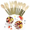 New Arrival Foil Designs Decorative Serving wooden cutlery disposable Wooden Forks/kniveForks