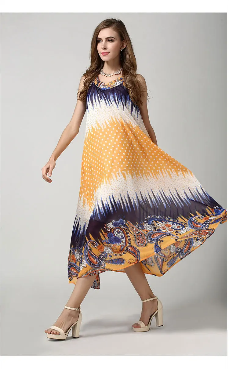 beach wedding guest dresses casual 2015 Summer Women Dresses Sexy Maxi Long Printed Beach Dress Bohemian Ladies Tropical Sundresses Women Cheap - beach wedding guest dresses casual