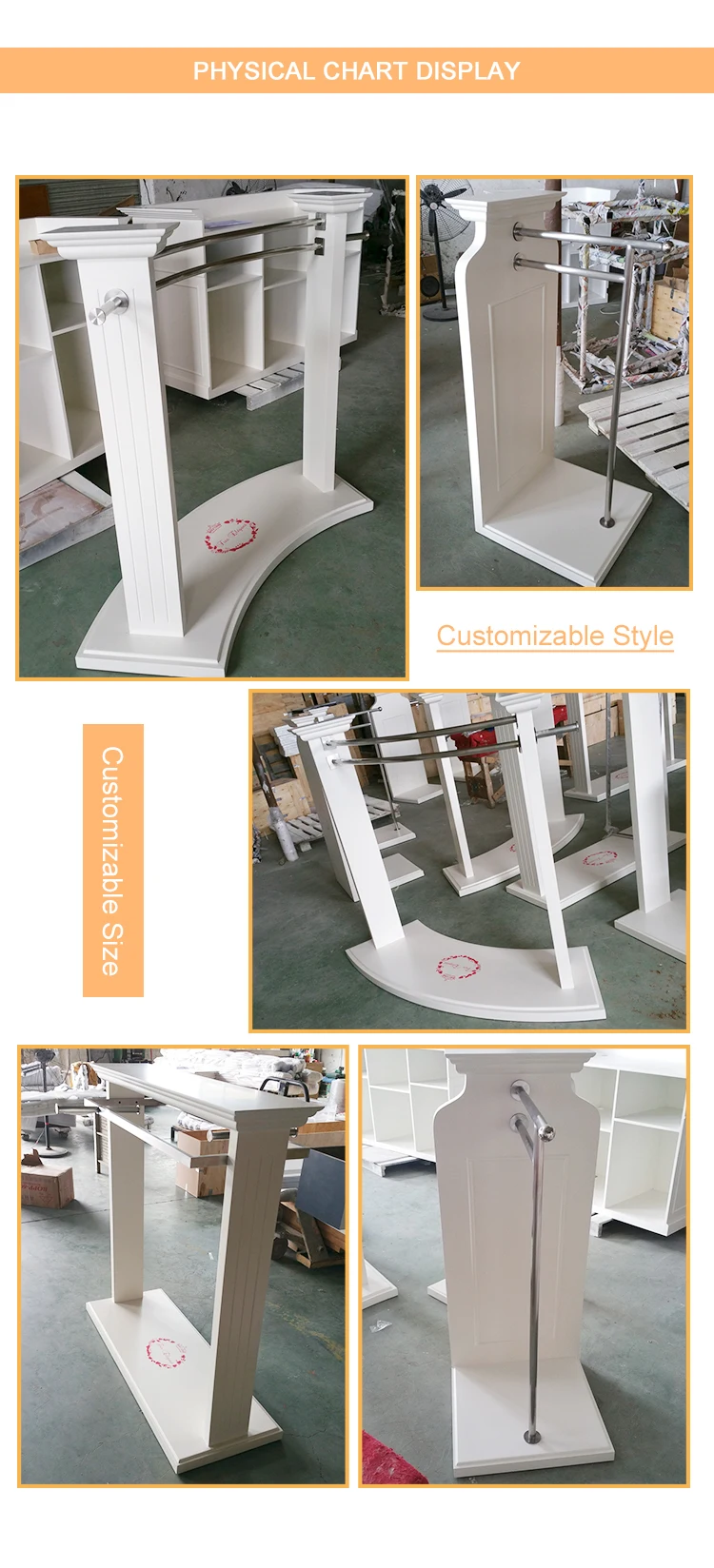 Simple Acrylic Display Case Clothing Shop Counter Display Metal Display