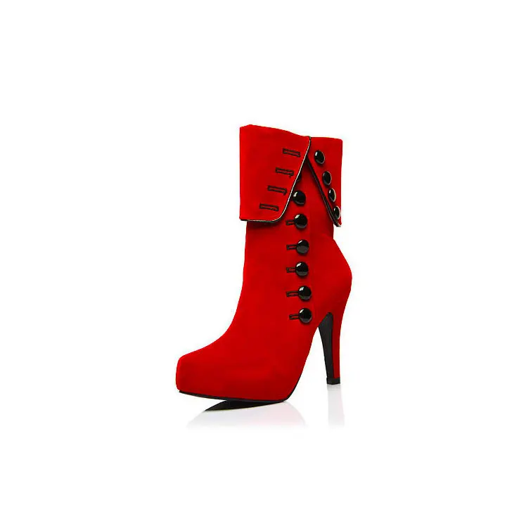 

90514-SW03 attractive red color steel toe platform boots women shoes winter, 2 colors winter boots