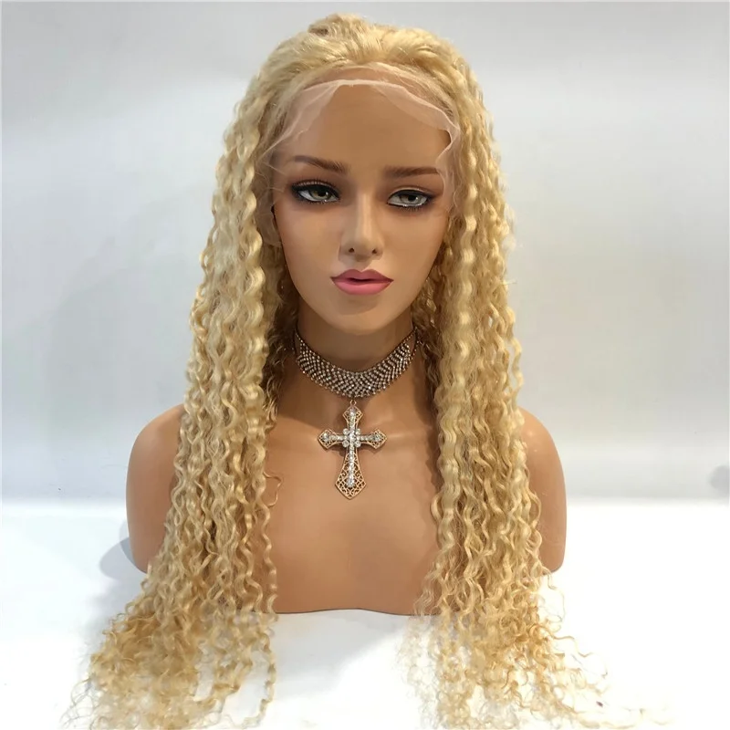 Hot Sell Jerry Curly Hair 613 Color Human Hair Lace Front Wig