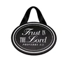 High Quality Wood Trust the Lord Religious Oval Black and White Mix Plaque Ornament
