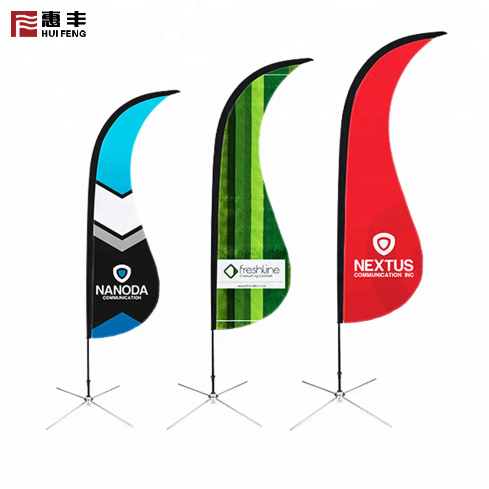 Cheap Custom Made Advertising Beach Flags Feather Flags Outdoor Printed