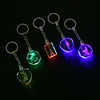 Custom 3d Laser Engraving LED logo Crystal Keychain For Giveaways