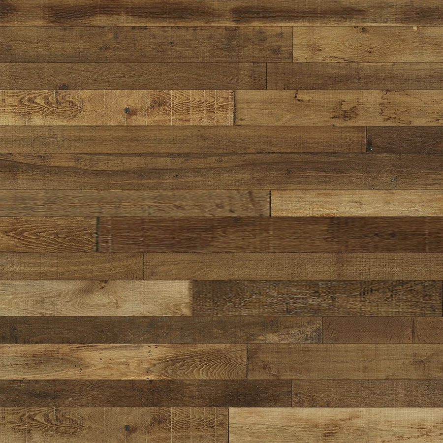 Multi-Width White Oak Handscraped Hardwood Parquet Flooring