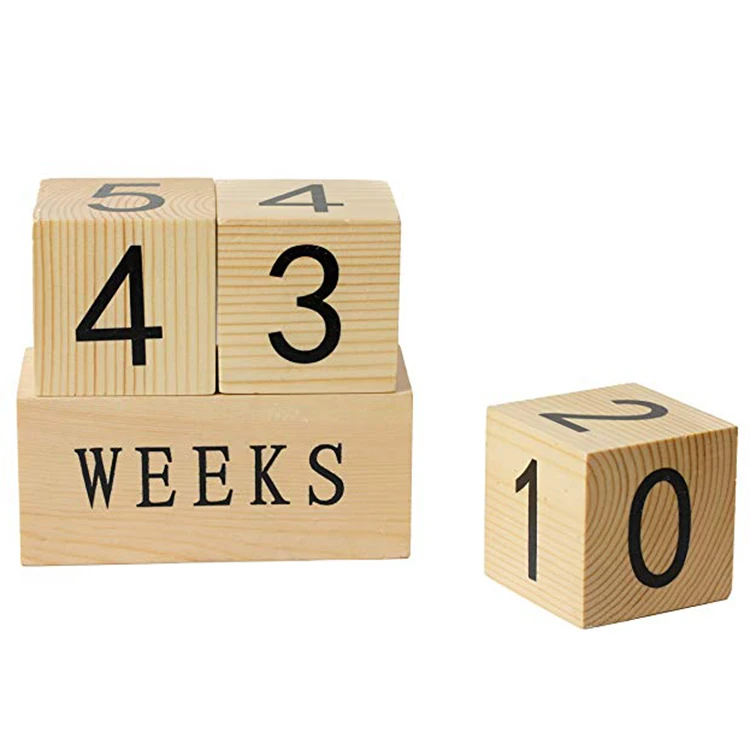 baby milestone wooden blocks