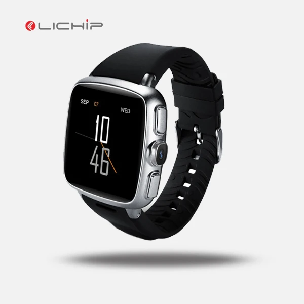 

LICHIP L151 wrist wifi 3G gps waterproof t card wearable smartwatch android 5.1 4.4 wear smart watch phone, Black;silver