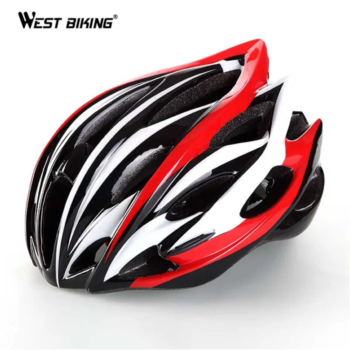 

WEST BIKING Bicycle Helmet Road Mountain Protection Safety Cycling Helmet Head guard Hats Cap Mountain Adult Bike Helmet, Red blue yellow