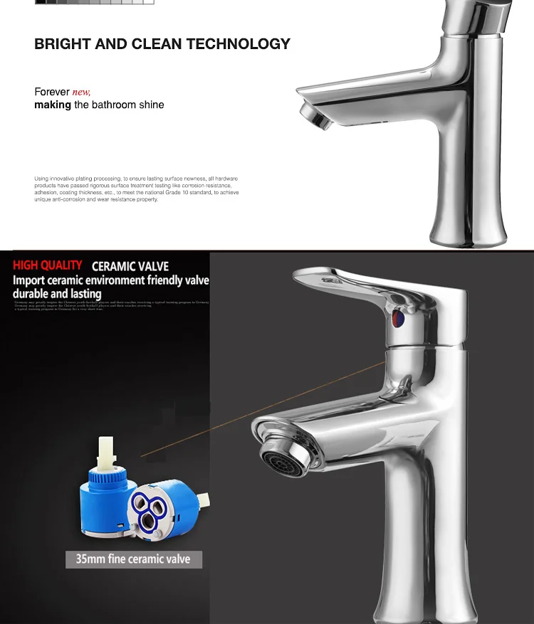 ARROW brand deck mounted modern polished ceramic valve lead free bathroom sink water health faucet