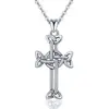 925 sterling silver Celtic irish Knot cross necklace pendant for Women