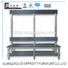 Modern Gym Hall Changing Room Sit up Wooden Bench with Clothes Hook