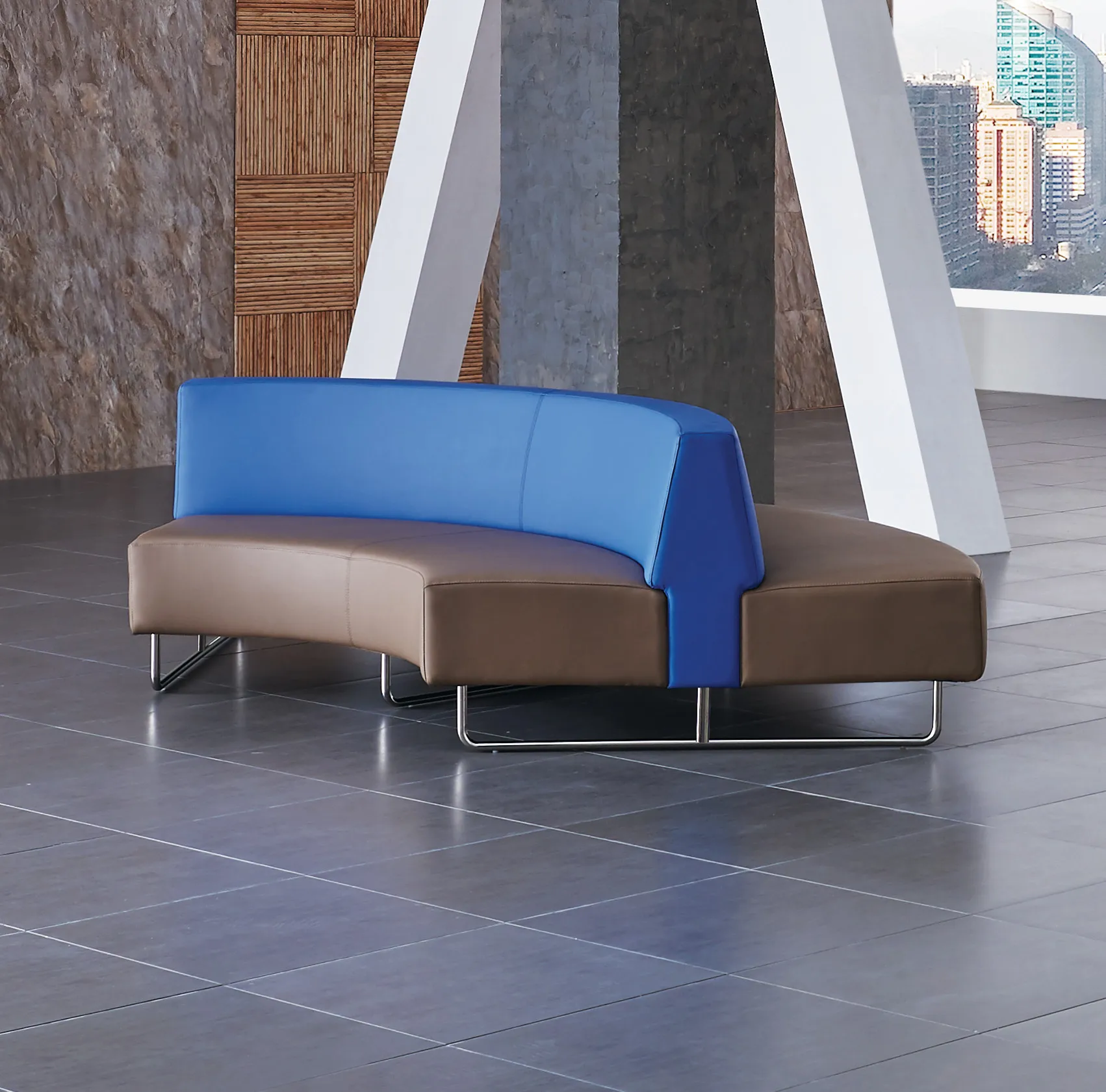 中国2019 最新产品 kuka 皮革沙发分区公共办公区