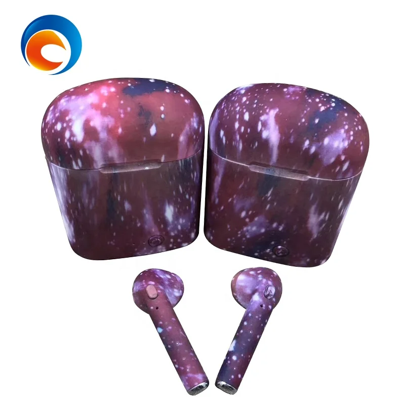 

TWS i7S Colorful Stickers Earphone Wireless Earbuds for Mobile Phones Earbuds Wireless Small Earbud, Multi-coloured stickers