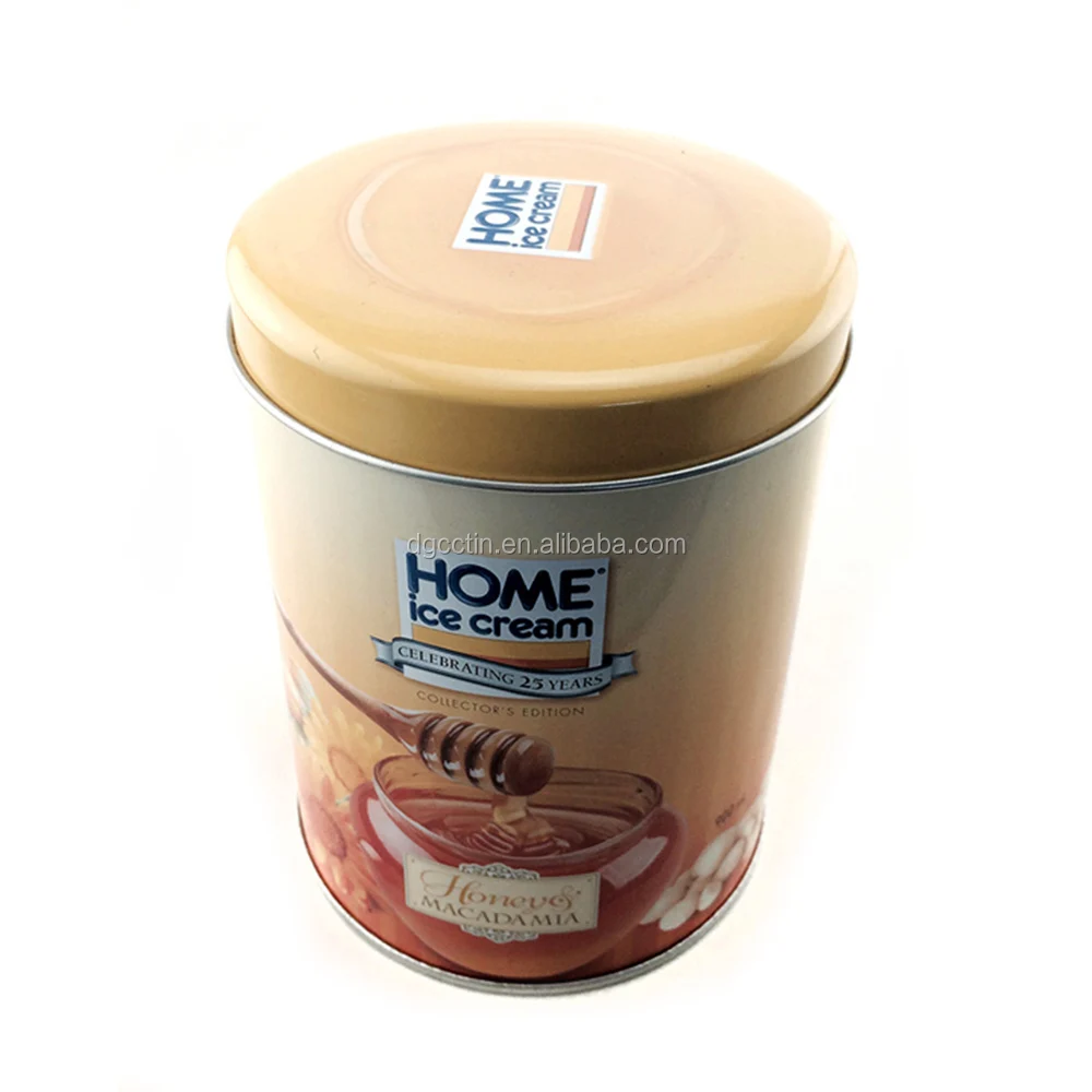 Wholesale Custom Round Ice Cream Tin Packing Ice Cream Tin Can Ice