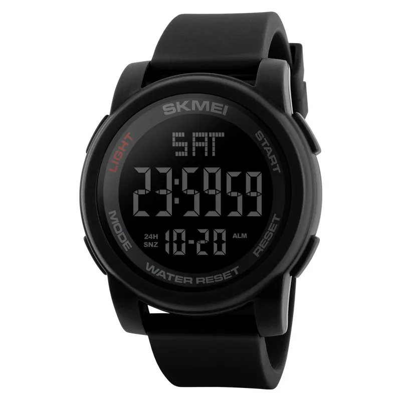 SKMEI 1257 Men Cheap Lcd Display Thin Rubber Sports Watches Men Wrist