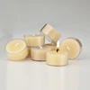 natural scented round small mini tea light or t-lite candle with clear cup