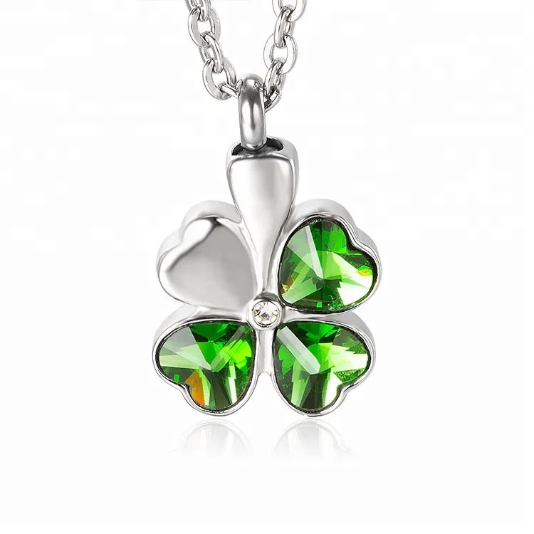 

Marlary Stainless Steel Beautiful Four Leaf Clover Flower Cremation Jewelery