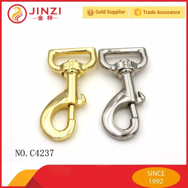 High Quality Gold Shinning 1 Inch Swivel Eye Metal D Ring Trigger Snap